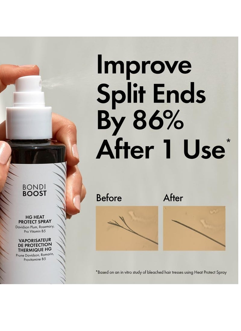 BondiBoost Heat Protectant Spray 4.23 fl oz - Thermal Hair Protection from Heat Styling - Light Weight Formula - Sulfate + Paraben Free, for Women + Men - Vegan/Cruelty-Free - Australian Made