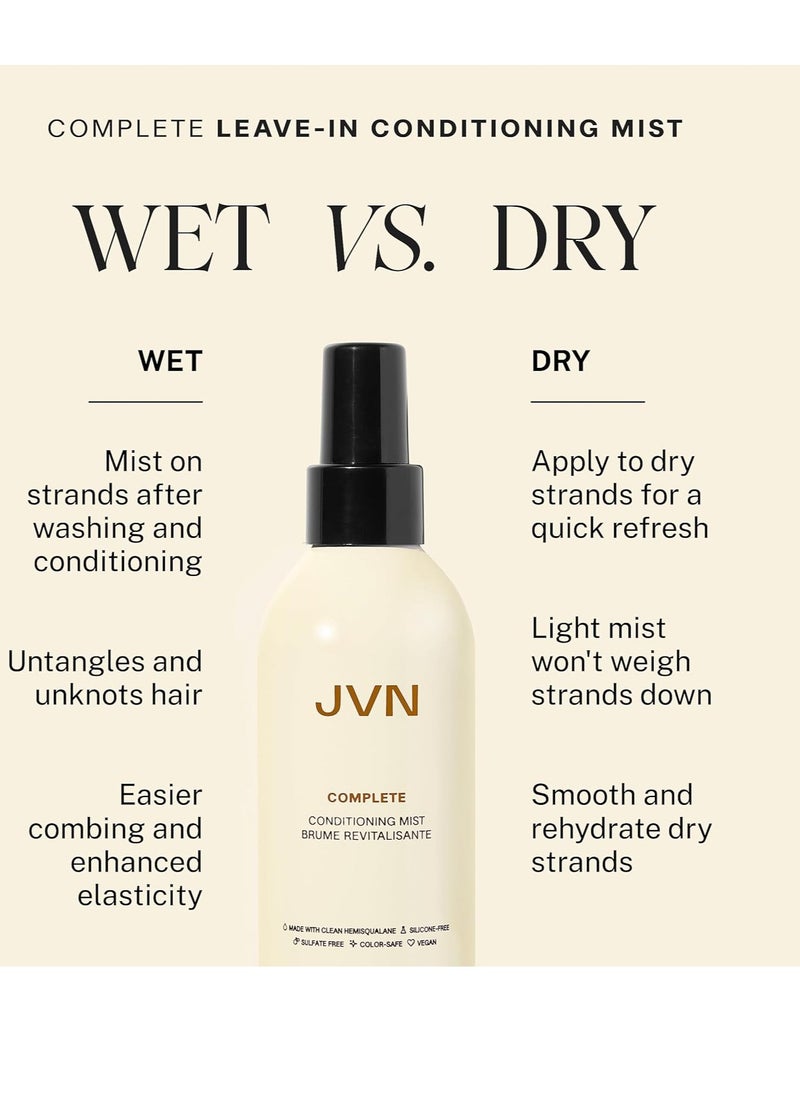 JVN Complete Leave-In Conditioning Mist, Frizz-Free Hydration Spray, UV Protection, Vegan Formula, Sulfate-Free, 5 Fluid Ounces