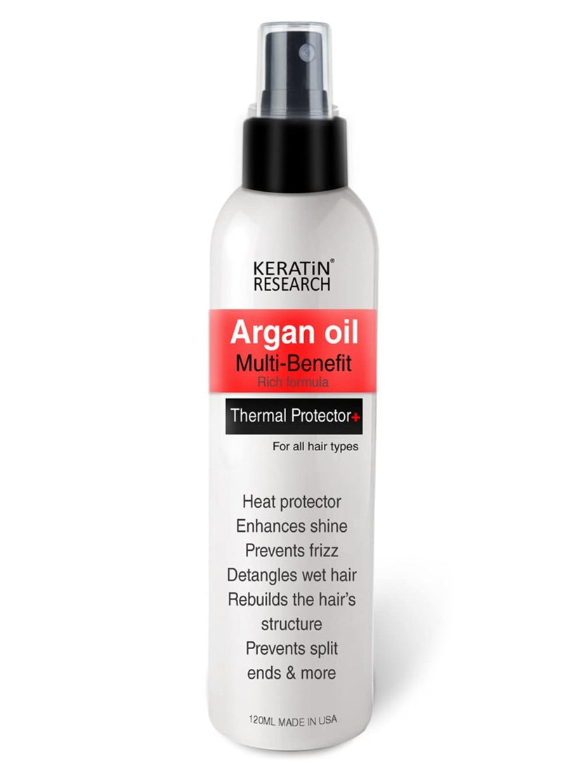 Thermal Hair Protector Spray - Enhances Shine, Eliminates Frizz, Detangles, Prevents Split Ends, Replenishes Nutrients, Heat Activated for Styling