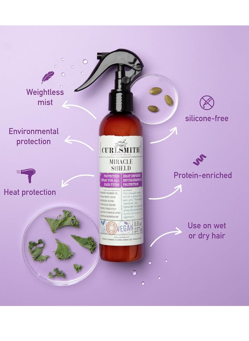 CURLSMITH - Miracle Shield, Protein-Rich Hair Protection Spray for All Curl and Hair Types (8 fl oz)…