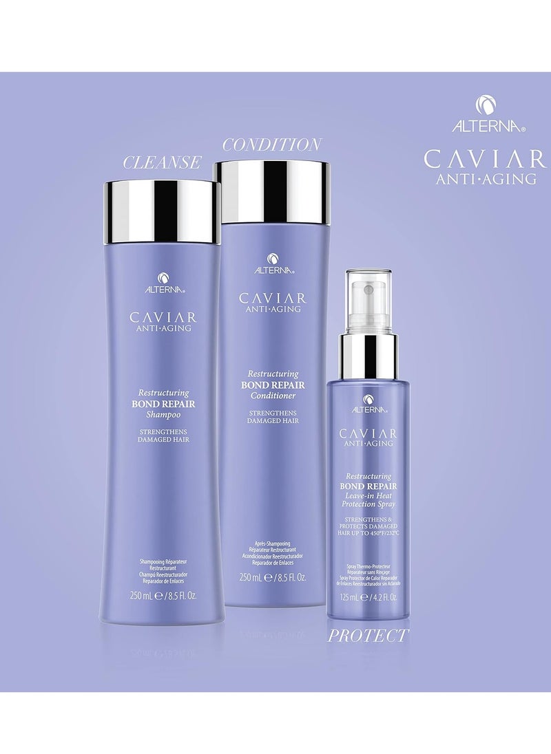 Alterna Caviar Anti-Aging Restructuring Bond Repair Leave-in Heat Protection Spray, 4.2 Fl Oz | Strengthens & Protects Damaged Hair
