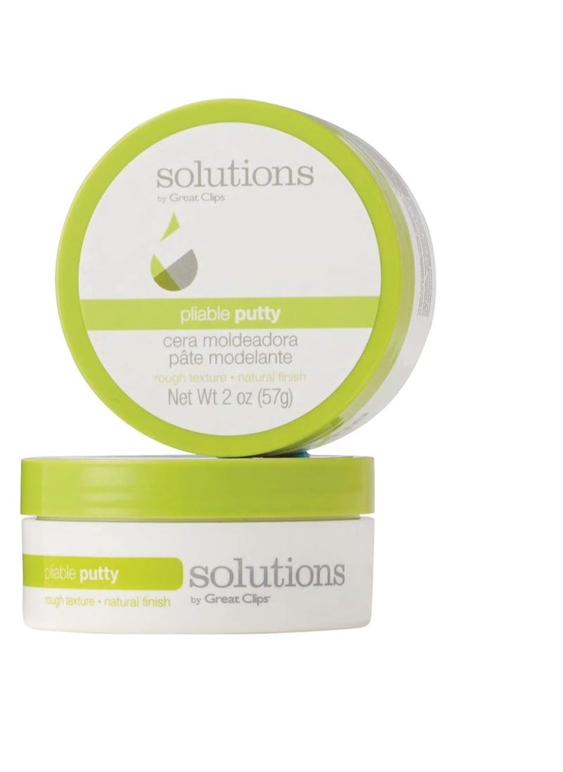 GREAT CLIPS Solutions Pliable Putty, 2oz | Finishing Hair Product w/Medium, Workable Hold | Provides Flexibility & Texture