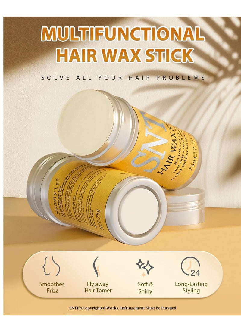 Samnyte Hair Wax Stick, Hair-Styling Waxes, Nourishing Accessories - Slick Stick for Women & Kids, Gel Tamer for Flyaways, Bun Maker & Styling Cream, 2.7 Fl Oz