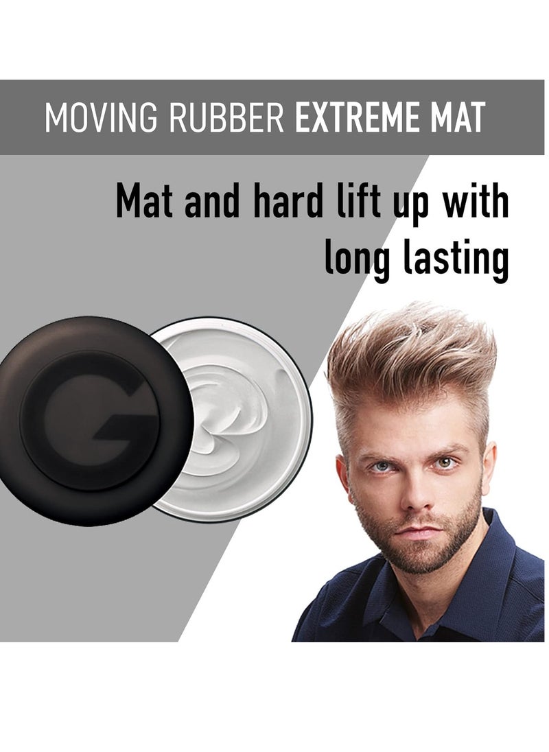 GATSBY Moving Rubber Extreme Mat Hair Styling Wax - Strong Hold, Matte Finish, 80g/2.8oz by mandom