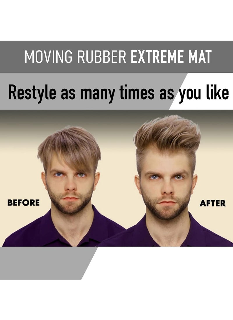 GATSBY Moving Rubber Extreme Mat Hair Styling Wax - Strong Hold, Matte Finish, 80g/2.8oz by mandom