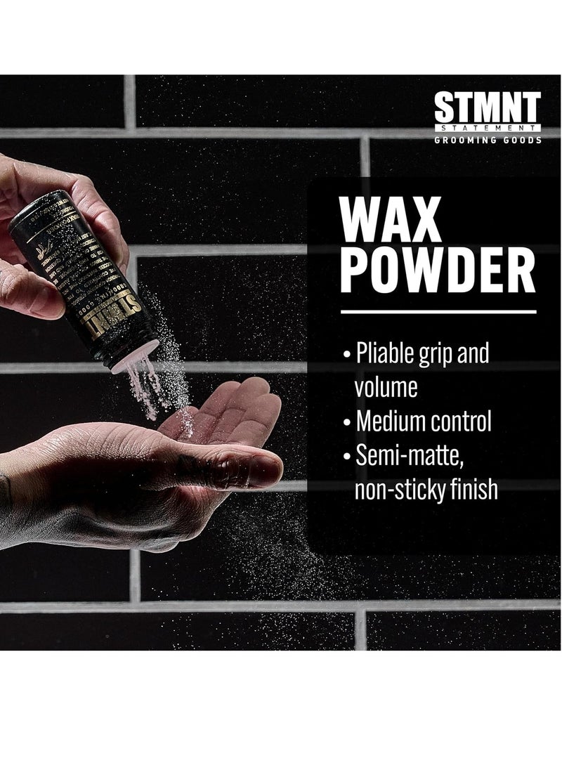 STMNT Grooming Goods Wax Powder, 0.53 oz | Semi-Matte Finish | Added Grip and Volume | Medium Control | Easy To Wash Out | Fuller Feeling Hair