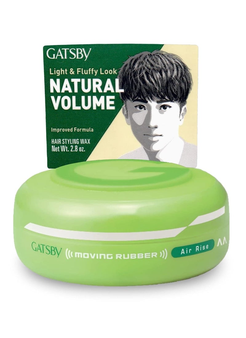 GATSBY Moving Rubber Air Rise Hair Wax, English Version, 80g/2.8oz