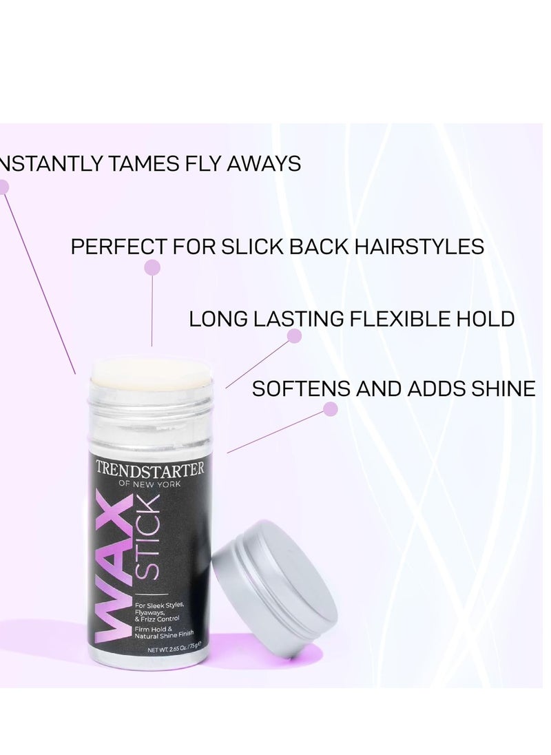 TRENDSTARTER - HAIR WAX STICK (75g) - Frizz Control - Flyaway Control - Firm Hold & Natural Shine Finish for Slick Sleek Sophisticated Styles - Avocado Extract Infused - All-Day Hair Control