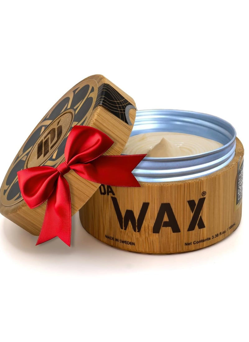 Da Dude Da Wax - Natural Matte Finish Hair Styling Wax for Men | Strong Hold | Eco-Friendly Bamboo Jar & Jute Gift Bag | Suitable for All Hair Types