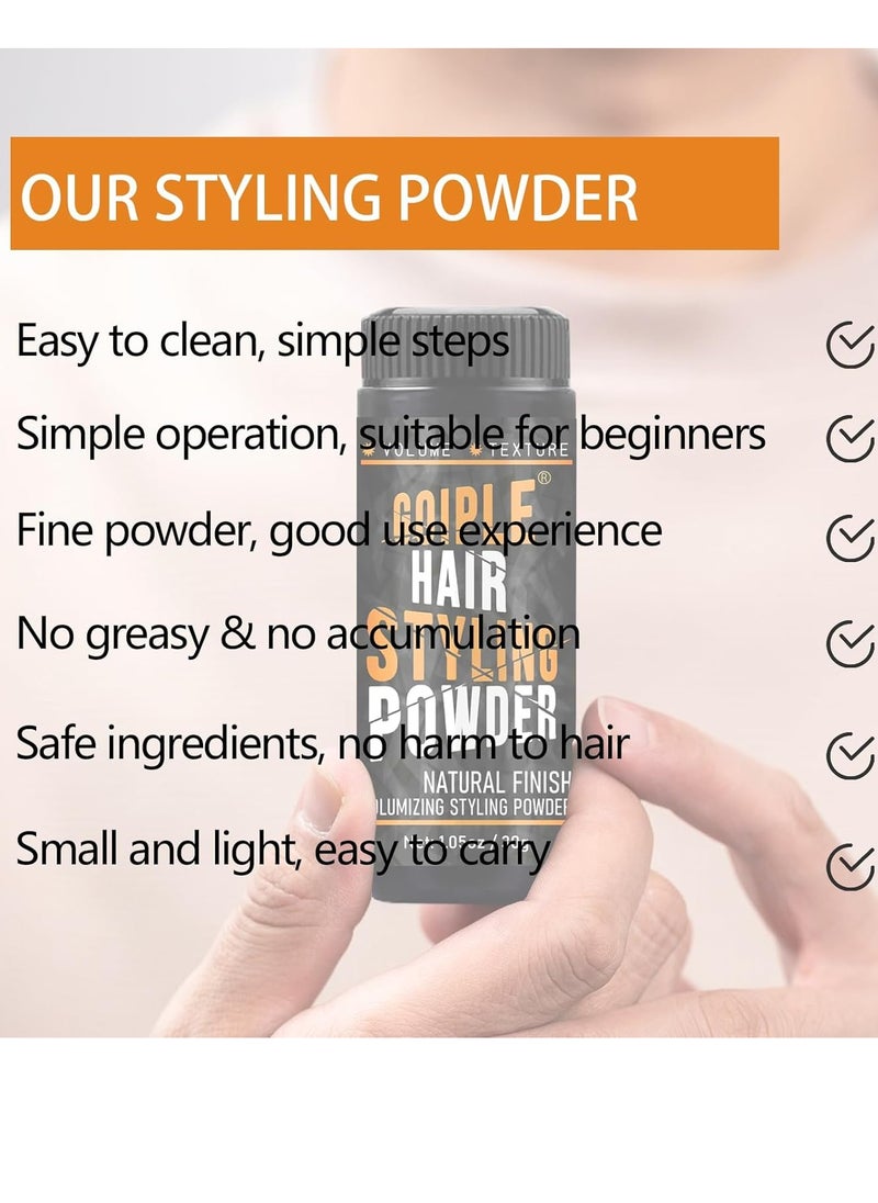 Hair Styling Natural Look Volumizing & Texturizing Hair Powder with Flexible Hold - 1.05oz Easy to Apply Texture Powder for Men, No Oil/Greasy/Residue