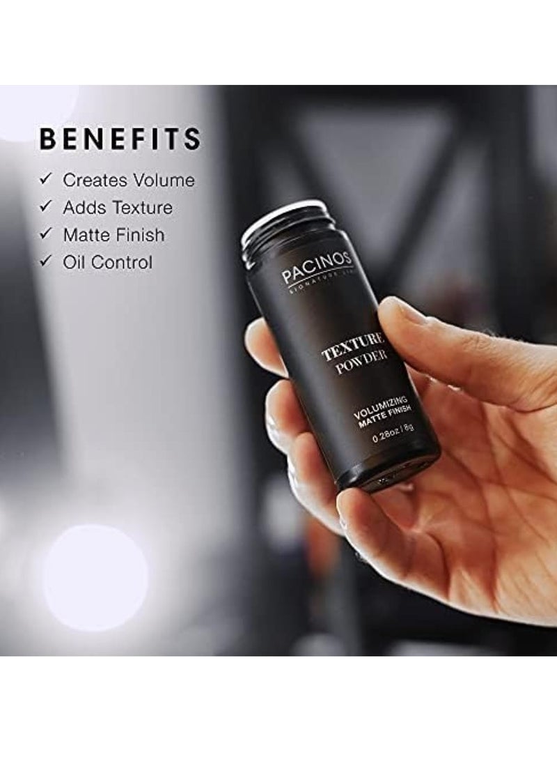 Pacinos Texture Powder - Lightweight Root Lifting Powder with Matte Dry Finish for Texture, Volume & Thickness - Shaker Bottle for Easy Hair Styling - 30g