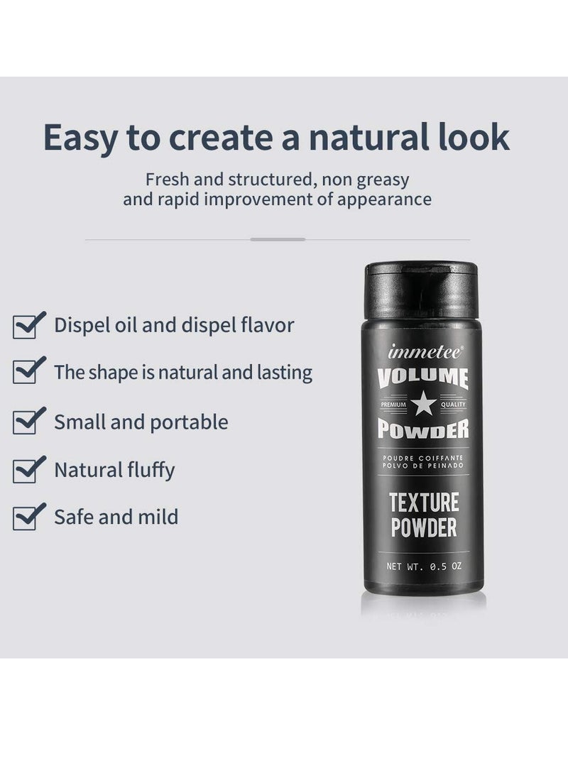 immetee Hair Volume Powder - Texture Styling for Men and Women, Light Control Natural Matte Look, Root Lifting 14g (0.5 oz)
