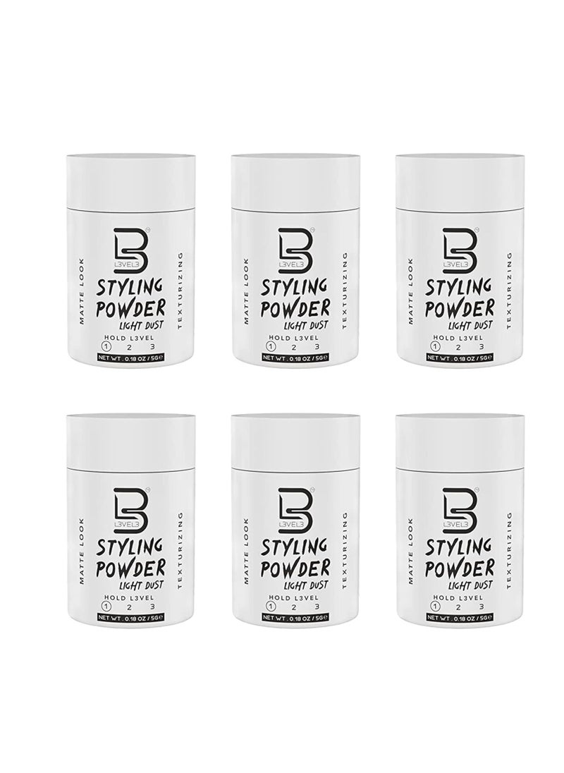 L3 Level 3 Travel Styling Powder - Small 0.18 oz for Travel - Natural Look Mens Powder - Sample Styling Powder (6, White)