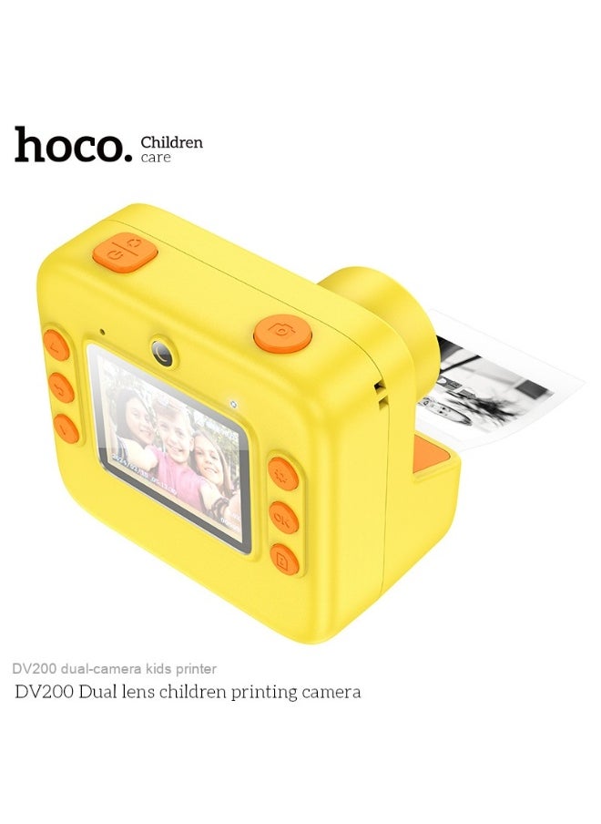 DV200 Dual Camera Kids Printing Camera with 2.0-Inch HD Display, Supports 14 Languages