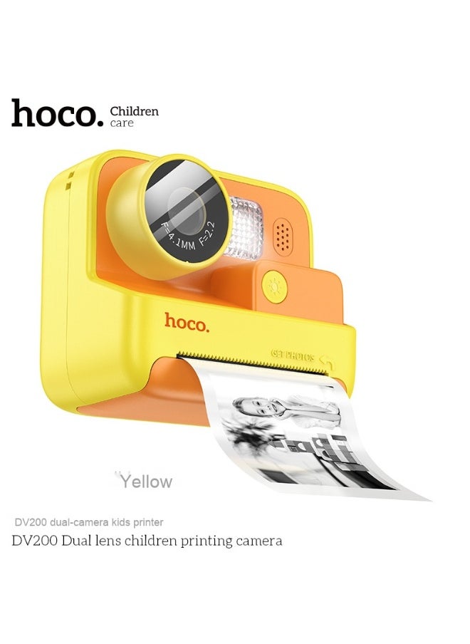 DV200 Dual Camera Kids Printing Camera with 2.0-Inch HD Display, Supports 14 Languages