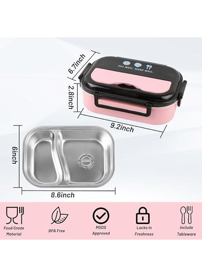 304 Stainless Steel Lunch Box Leakproof Food Storage Containers, Bento Box for Adults,Men,Women