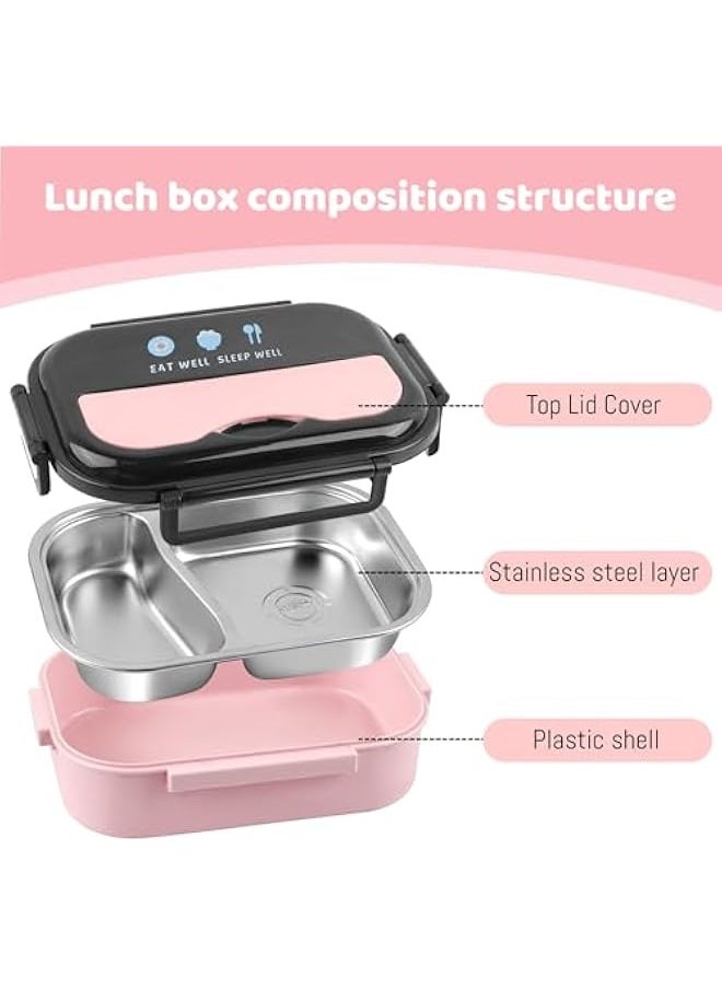 304 Stainless Steel Lunch Box Leakproof Food Storage Containers, Bento Box for Adults,Men,Women