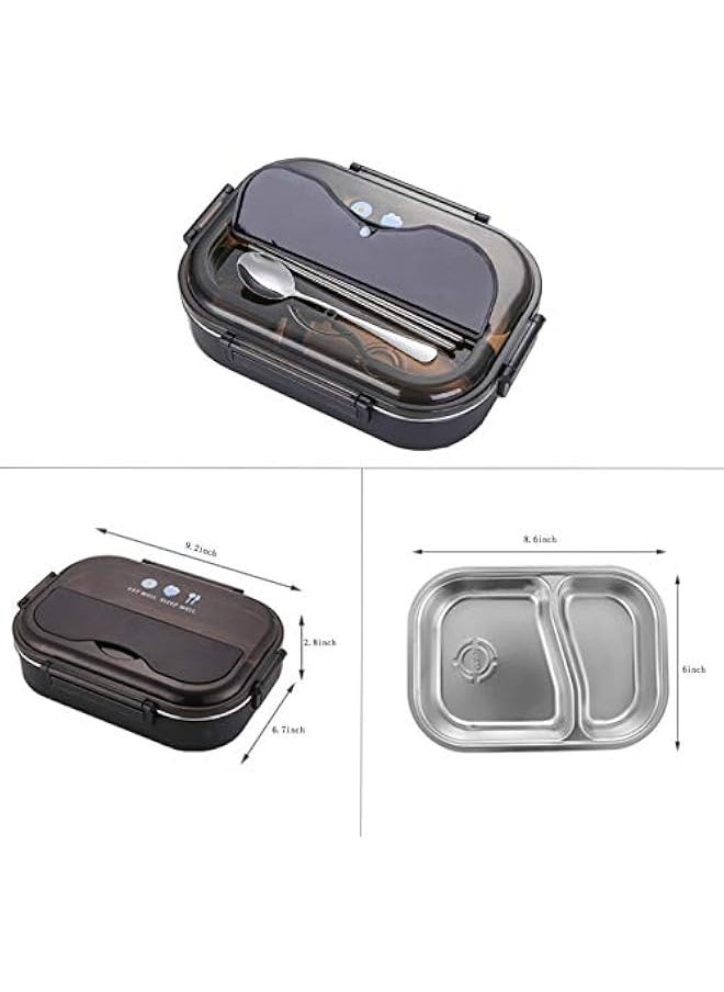 Kunta Cuisine 304 Stainless Steel Thermal Lunch Box Leakproof Food Storage Containers, Bento Box for Adults,Men,Women