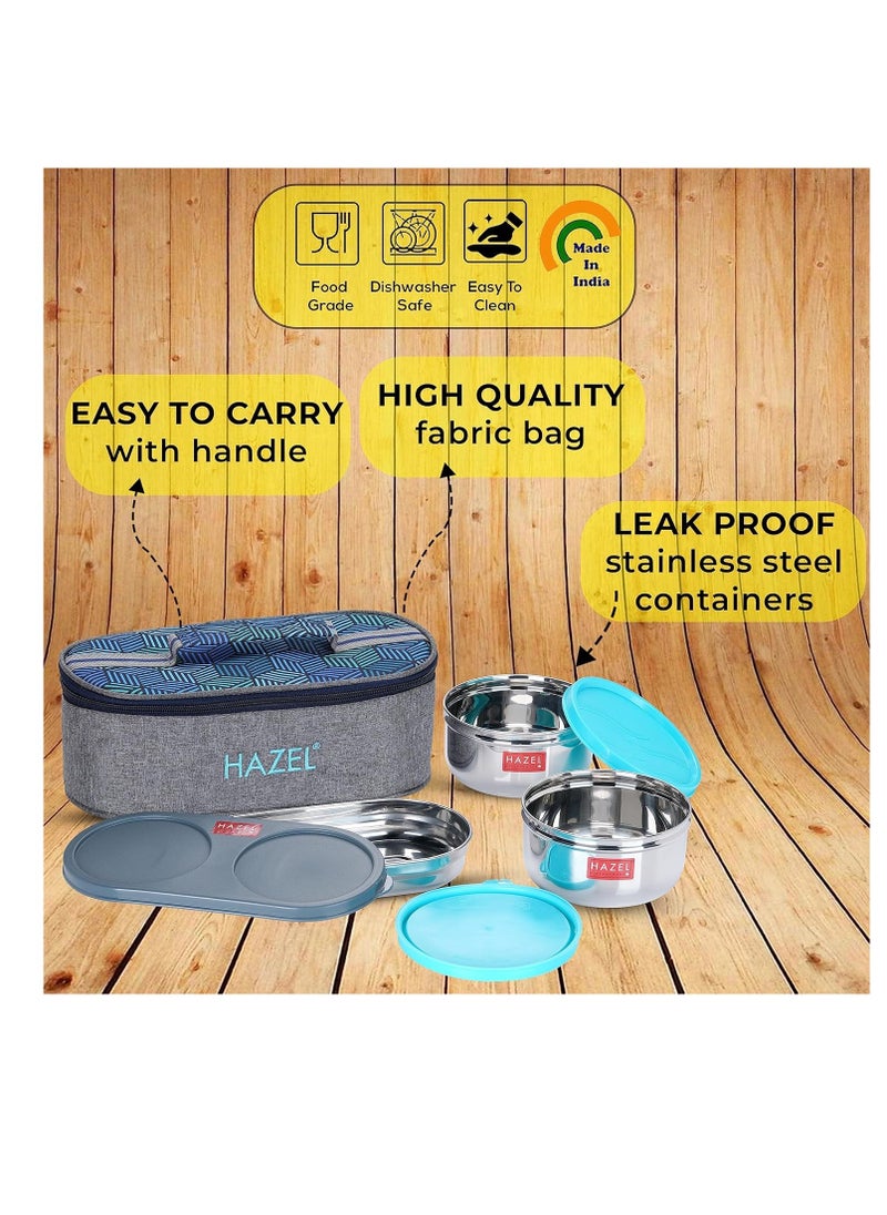 Hazel stainless steel lunch Box with bag