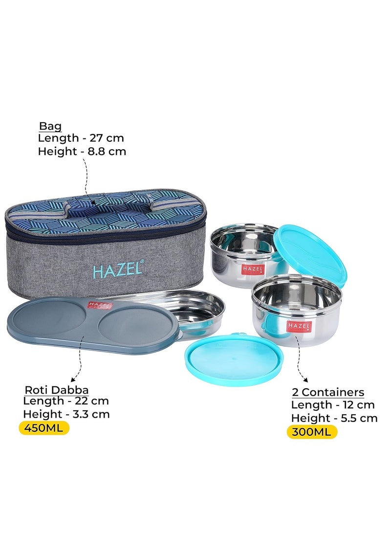 Hazel stainless steel lunch Box with bag