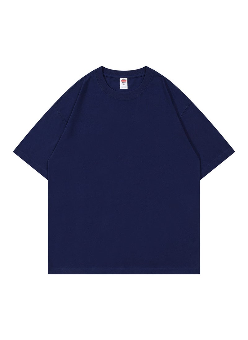 Basic 210g Cotton Tee Unisex Loose Fit Navy blue