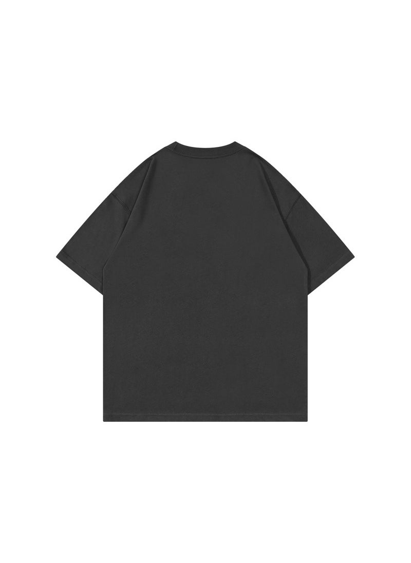 Basic 210g Cotton Tee Unisex Loose Fit Rice Ash