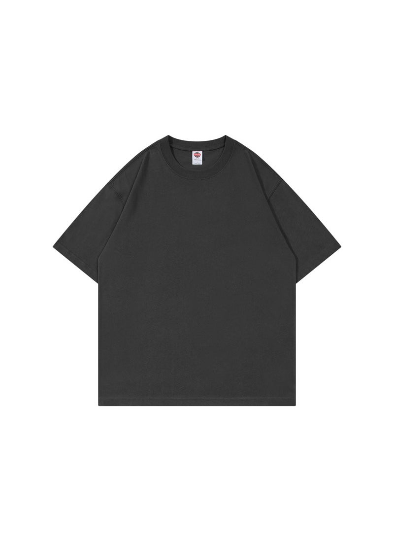 Basic 210g Cotton Tee Unisex Loose Fit Rice Ash