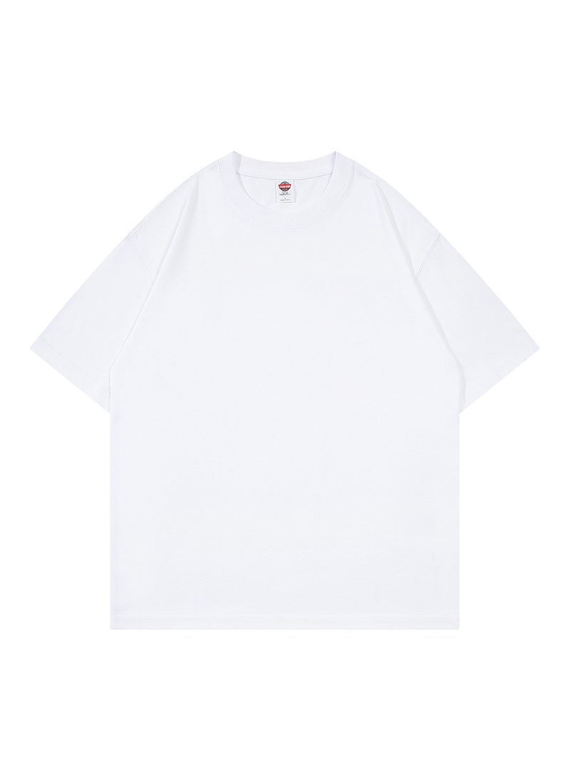 Basic 210g Cotton Tee Unisex Loose Fit Rice Ash