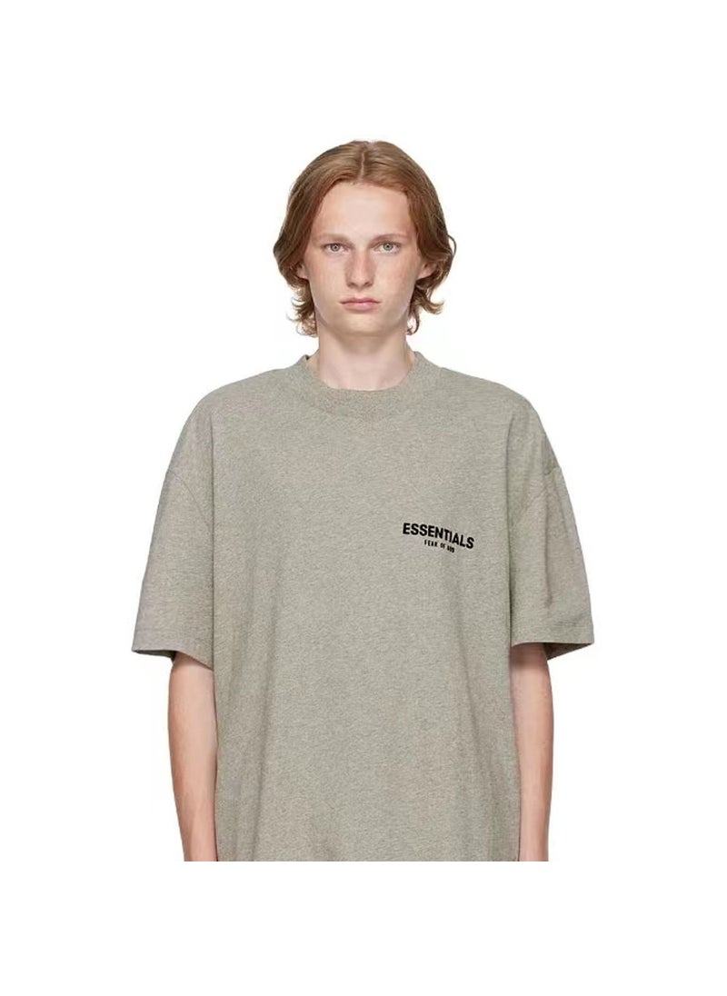 FOG Double Line ESSENTIALS Season 8 SS22 Flocking Loose Large OS Short-sleeved T-shirt Men's High Street Trendy Brand