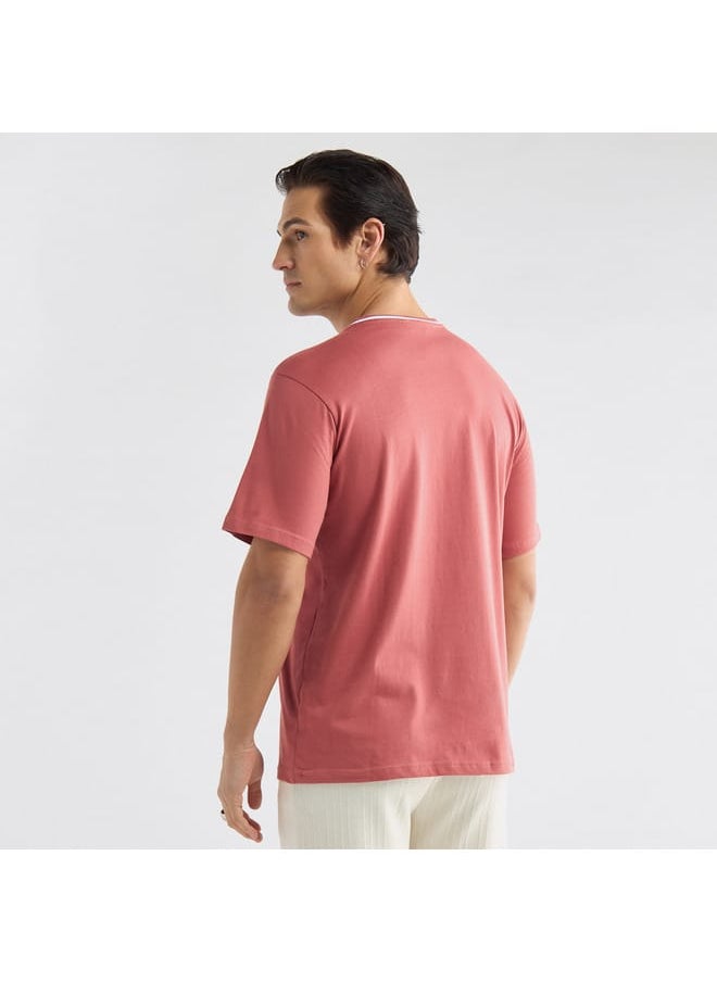 Solid T-shirt with Round Neck and Short Sleeves