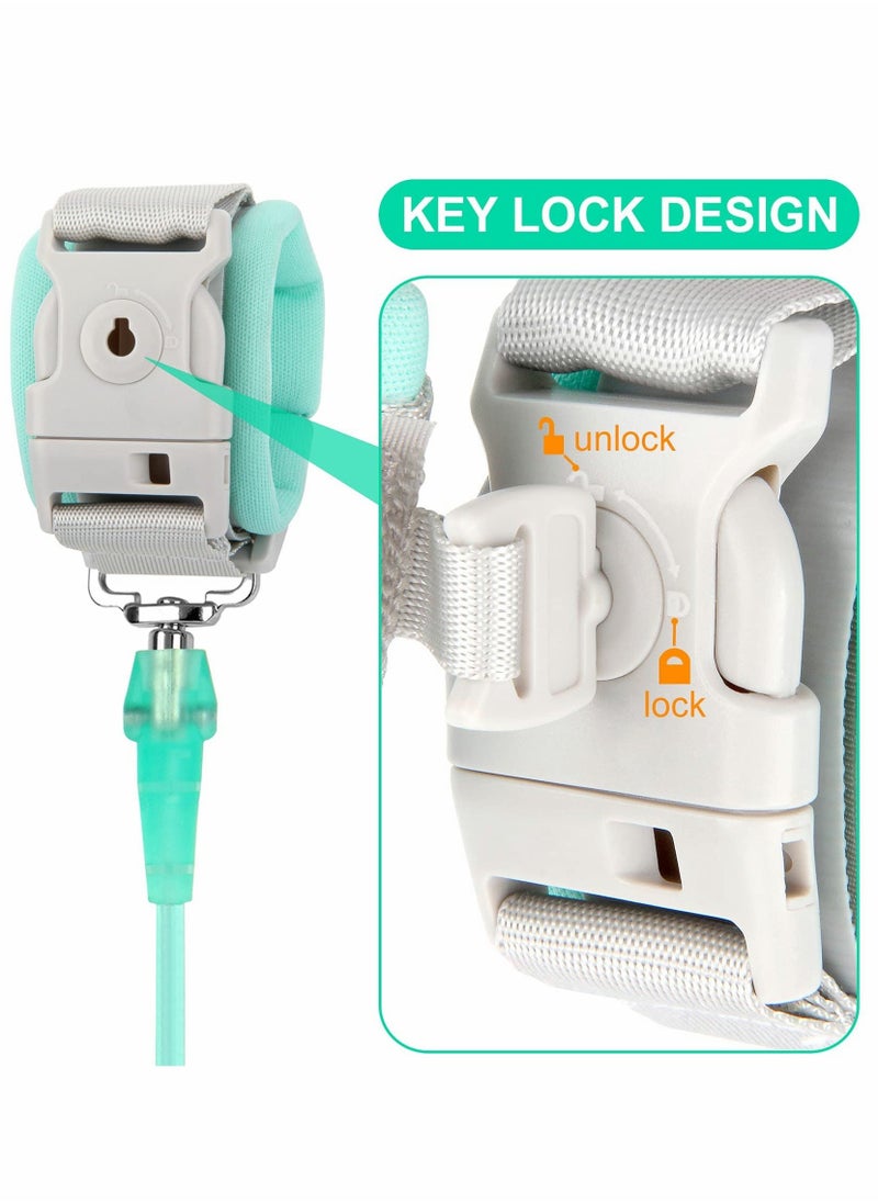 Kids Anti Lost Wrist Link  Kid Leash Anti Lost Wrist Link with Key Lock Upgraded Baby Leash with Safety Wristband Rope for Babies Toddlers Child Kids Green