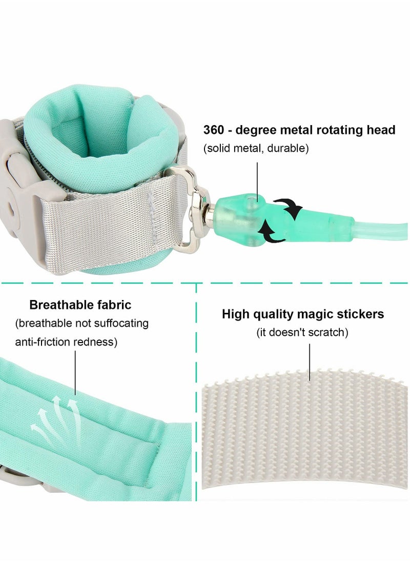 Kids Anti Lost Wrist Link  Kid Leash Anti Lost Wrist Link with Key Lock Upgraded Baby Leash with Safety Wristband Rope for Babies Toddlers Child Kids Green