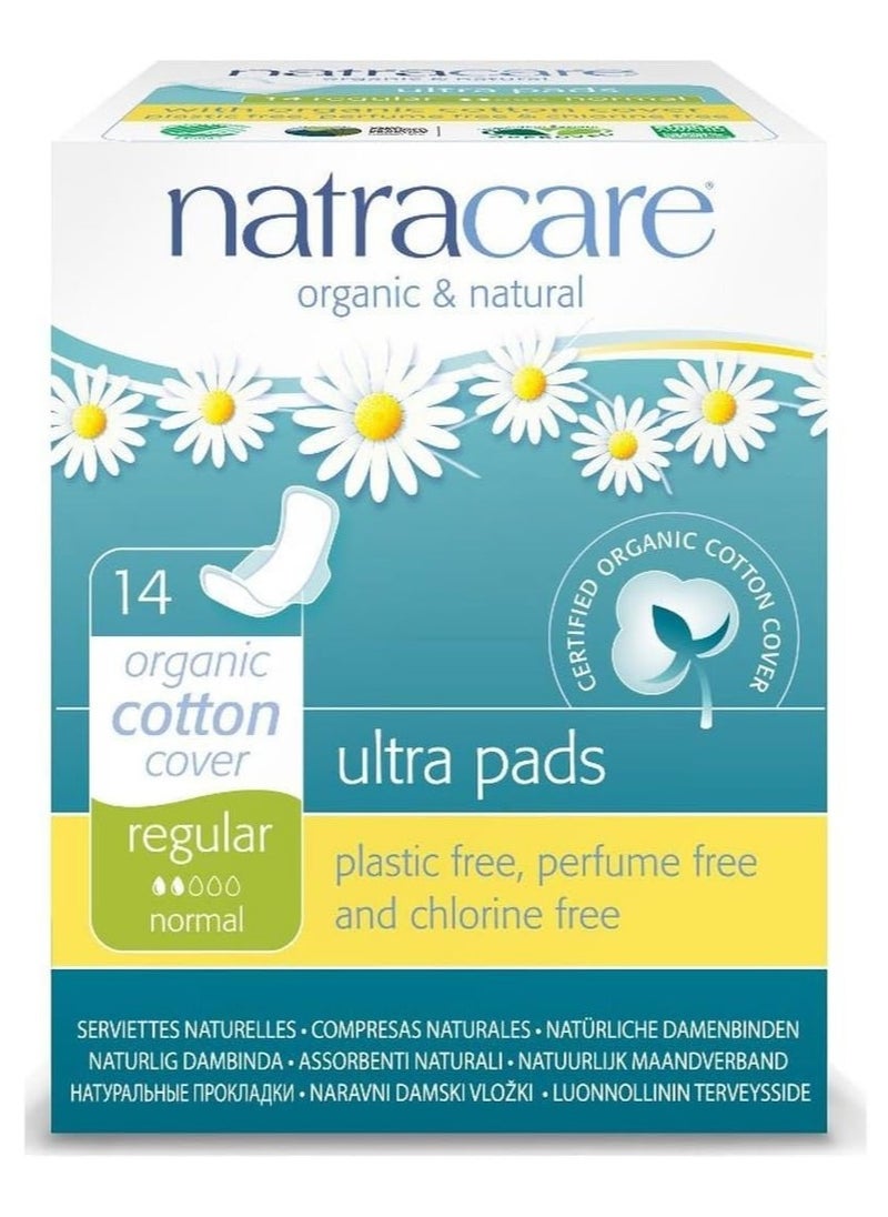 Natracare Cotton Natural Feminine Ultra Pads Regular With Wings By Natracare 14 Ea 14 Count