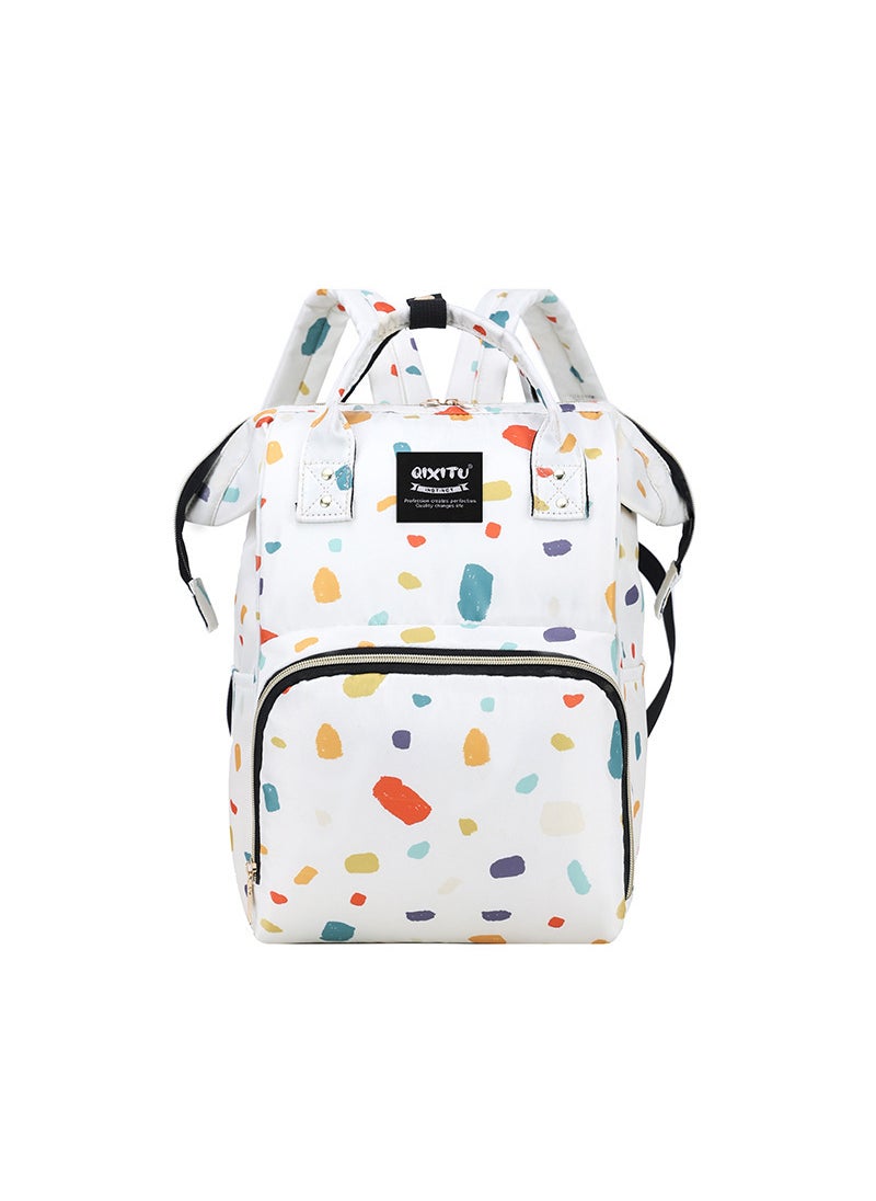 2024 Fashion Multi-Function Diaper Backpack Colorful life without back zipper side pocket zipper