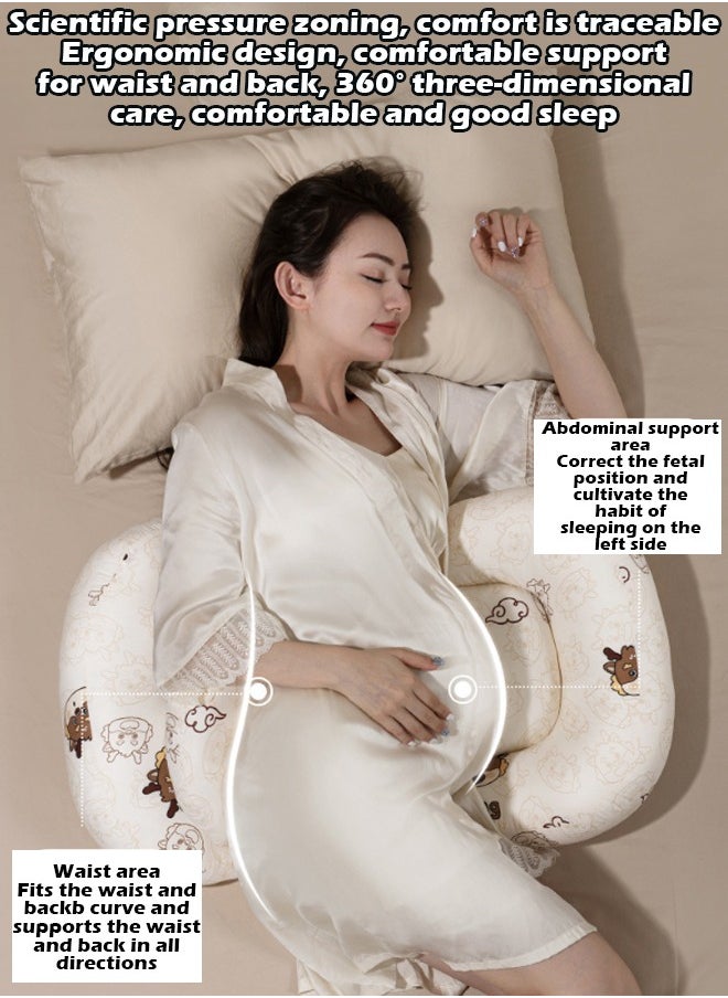 Pregnancy Pillow U-Shaped Waist Protection and Belly Support for Side Sleeping, Maternity Pillow for Comfort During Pregnancy