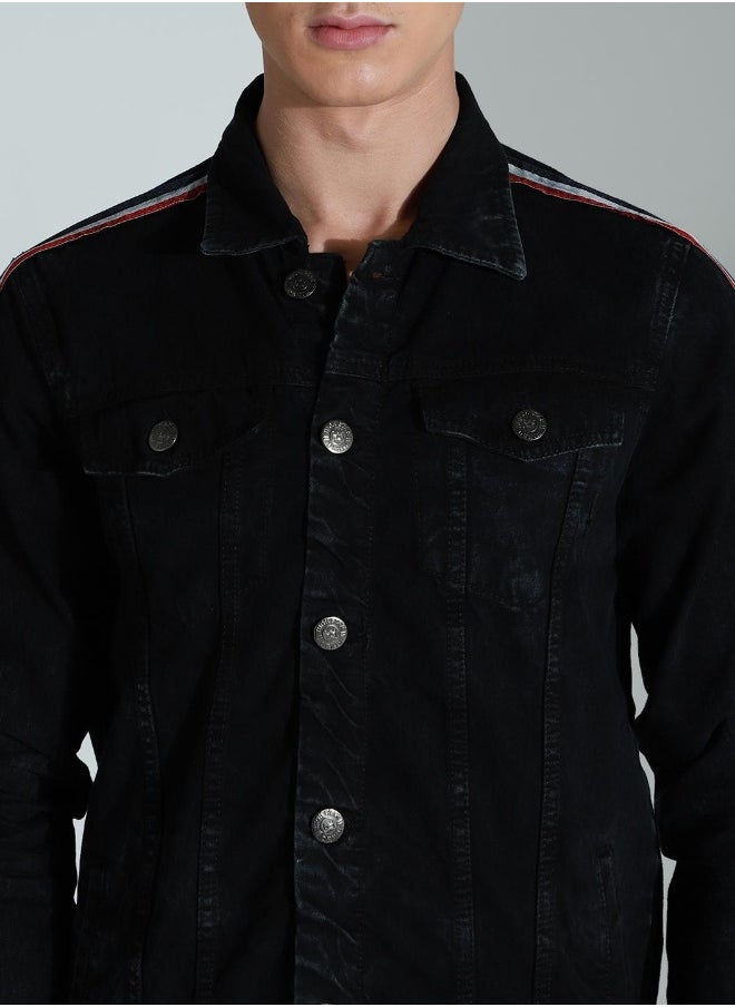 Men Black Denim Jacket