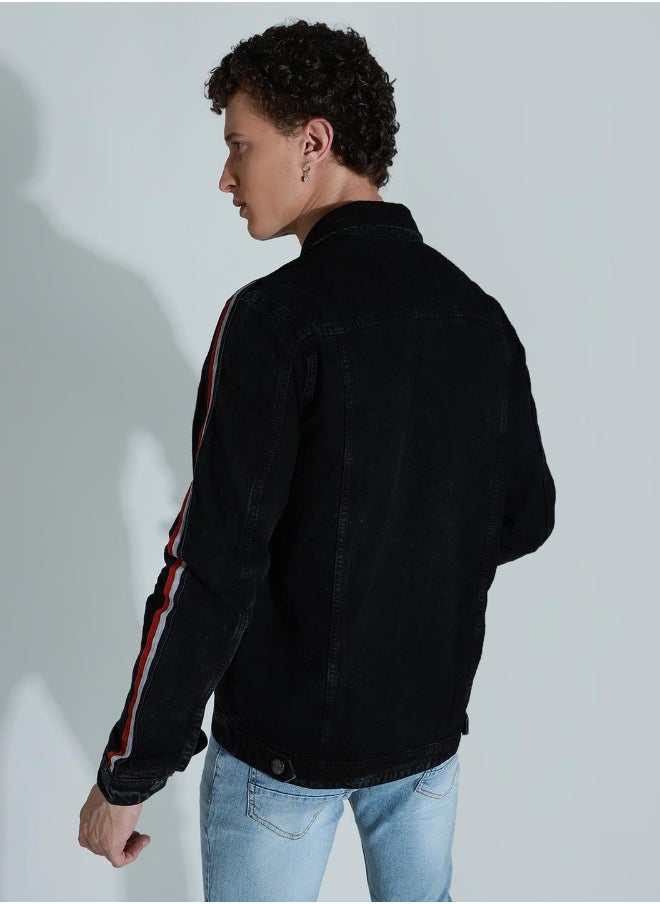 Men Black Denim Jacket