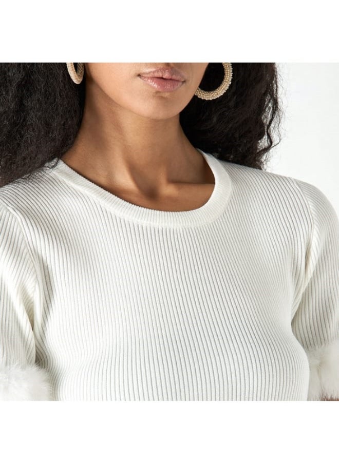 2Xtremz T-Shirt with Faux Fur Detail