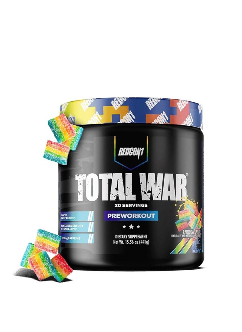 Total War Pre Workout 30 Servings Rainbow Candy