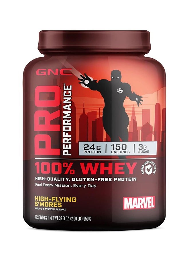 GNC PRO PERFORMANCE® 100% Whey - Marvel: High-Flying S'Mores - 25 Servings