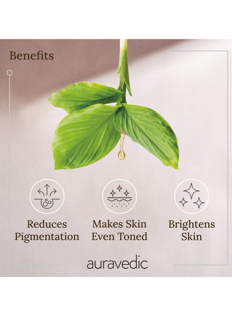 Auravedic Saffron Face Oil with Ashwagandha & Turmeric Moisturizer, Face Serum for Glowing Skin, Pigmentation, De-tan, 100ml Non-Greasy Formula for All Skin Types