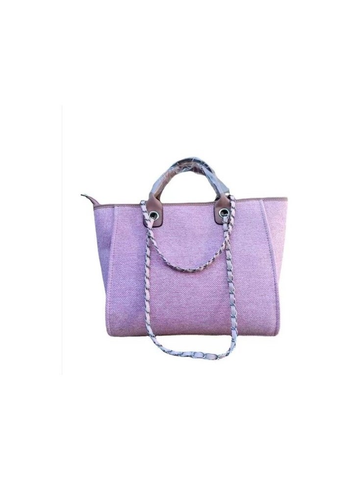 New Ladies Bag Fashion Canvas Large Bag Chain Shoulder Bag Ladies Big Messenger Bag Colour:Purple Sizes:42*32*27cm