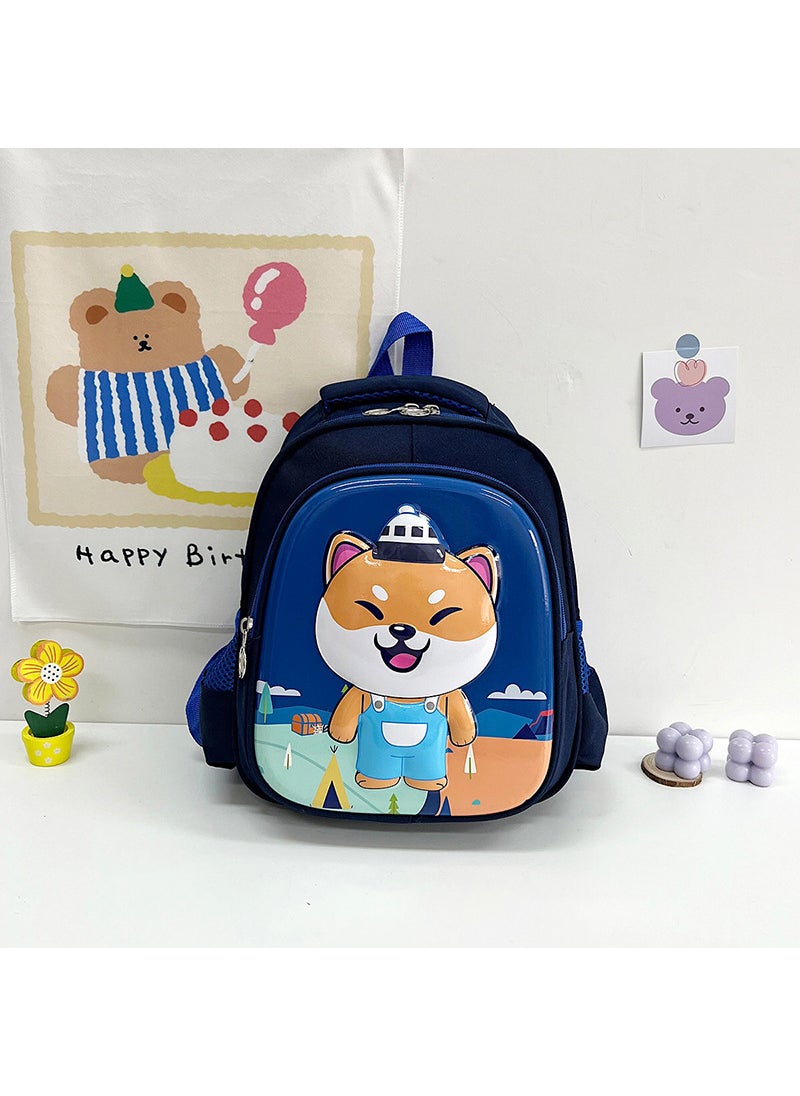 1 x 5 pcs Large Capacity Kids Waterproof Backpack Dark Blue