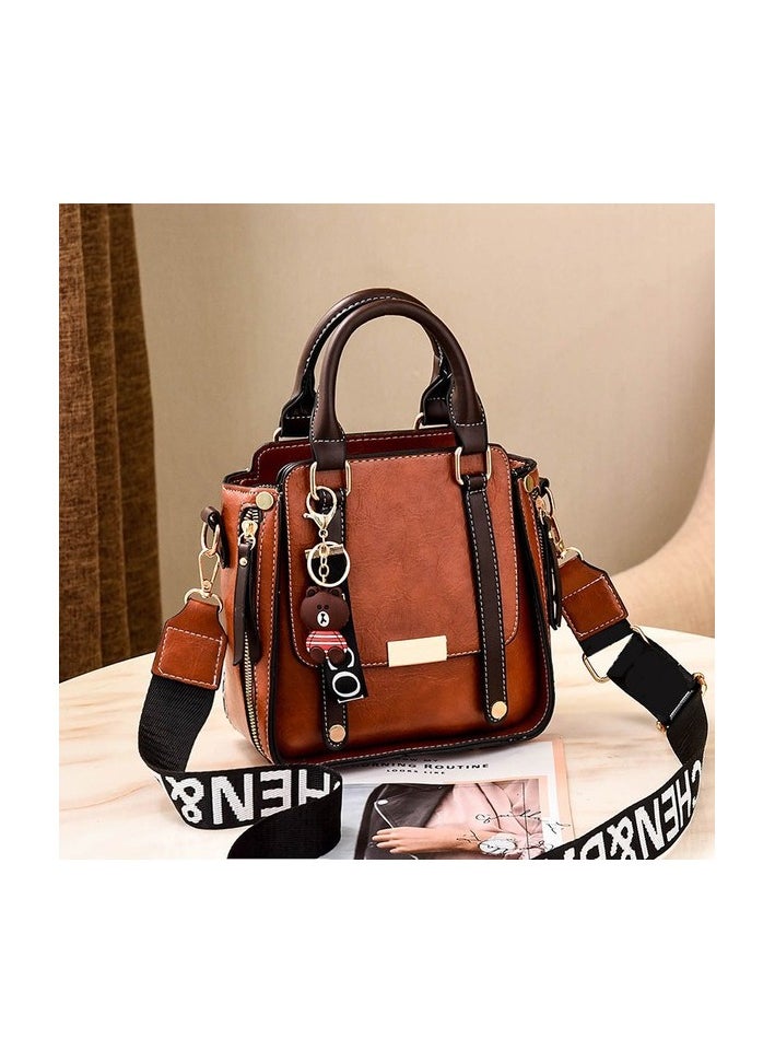 2023 New Bag Ladies Fashion Retro Bag Korean Version Cute Simple Simple Casual Temperament shoulder strap Colour:Ancient taba