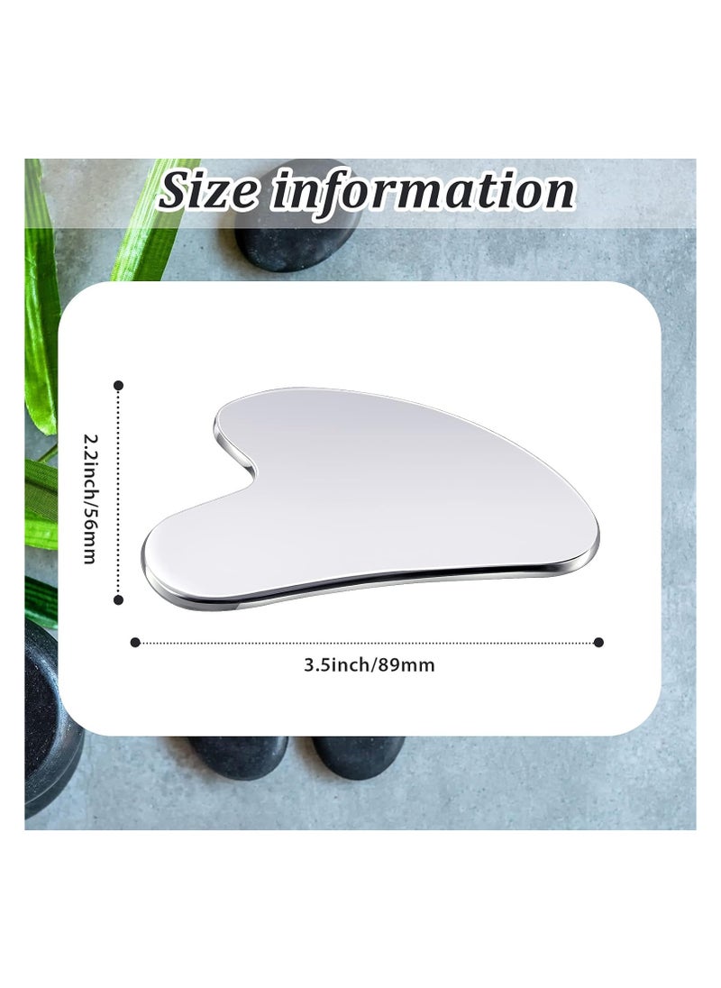 Gua Sha Tool for Face Stainless Steel Gua Sha Facial Massage Beauty Massage Metal Plate Skin Care Scraping Self-care Skin Care Lymphatic Drainage Lifting Massage Anti-Aging Wrinkle