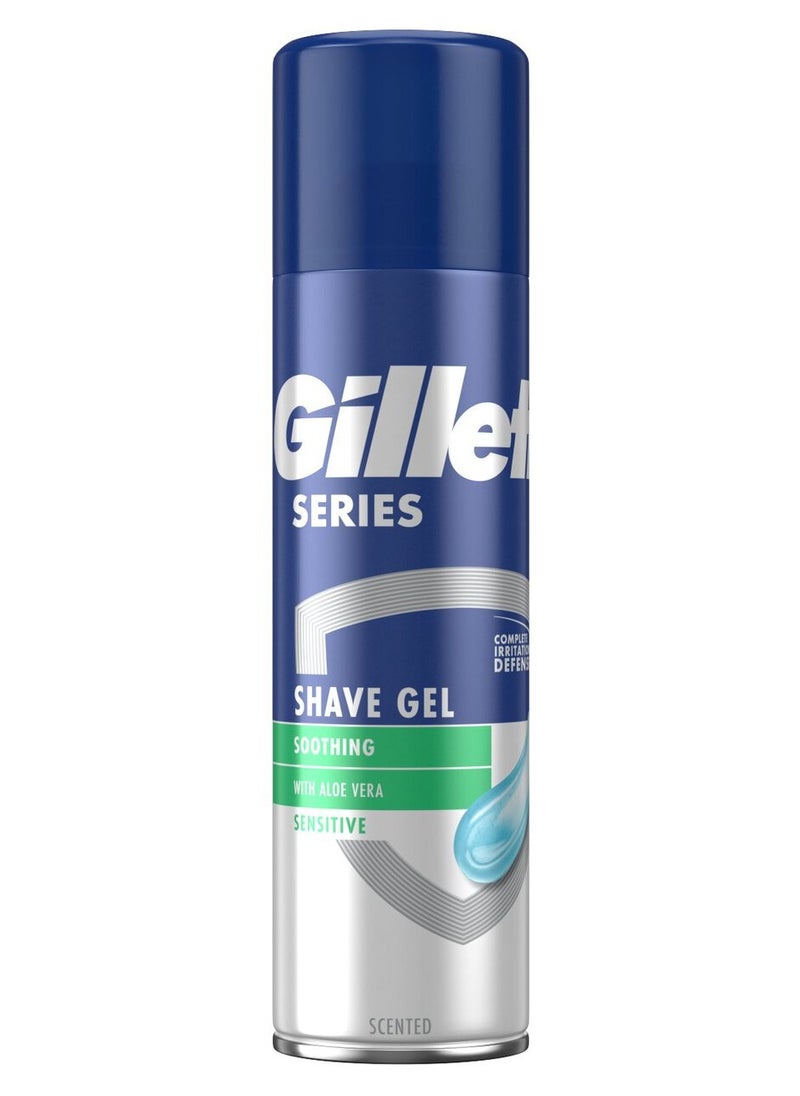 Gillette Series Shaving Gel with Aloe Sensitive Skin 200ml (Pack of 6)