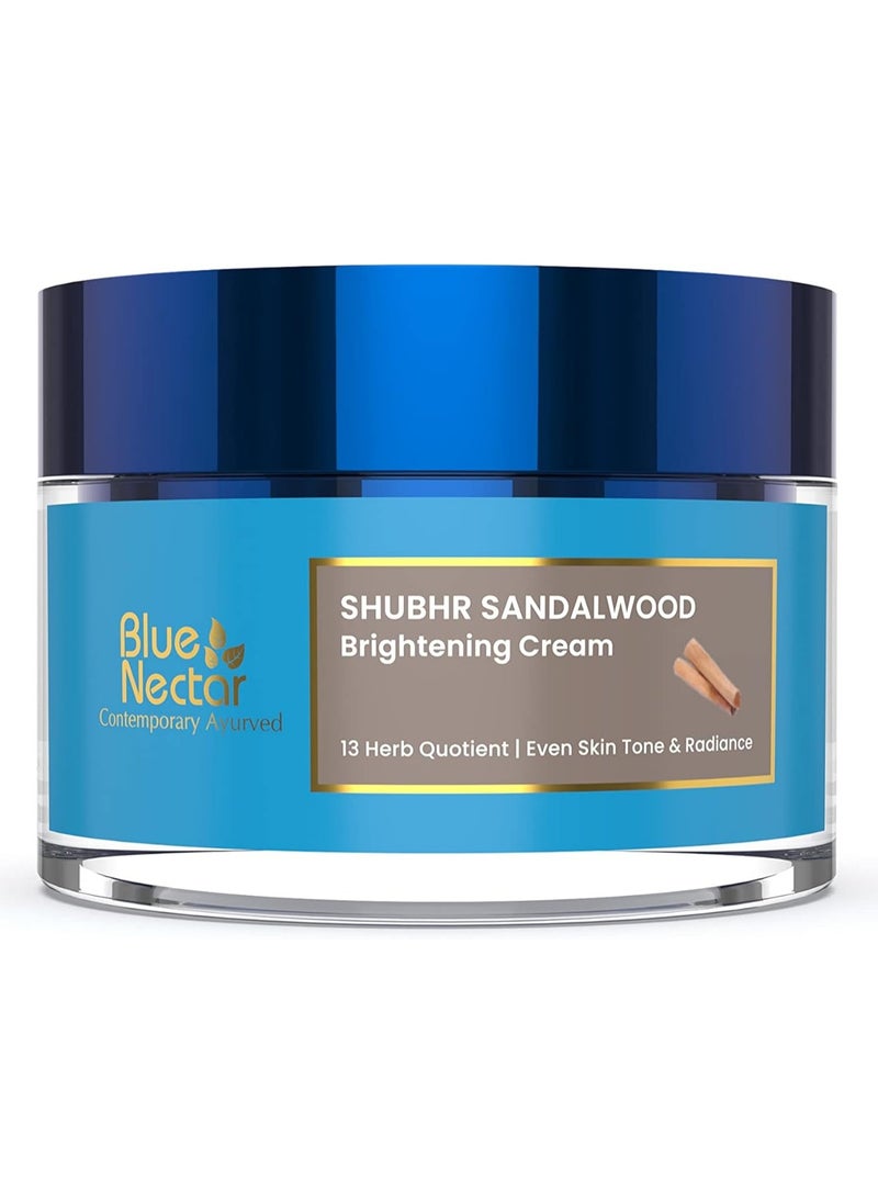 Blue Nectar Daily Moisturizer for Face | Authentic Sandalwood, Turmeric, Manjistha & Ashwagandha Radiance Cream for Face | Plant Based Cream for Visibly Glowing Skin (Women, 13 Herbs, 1.7 oz)