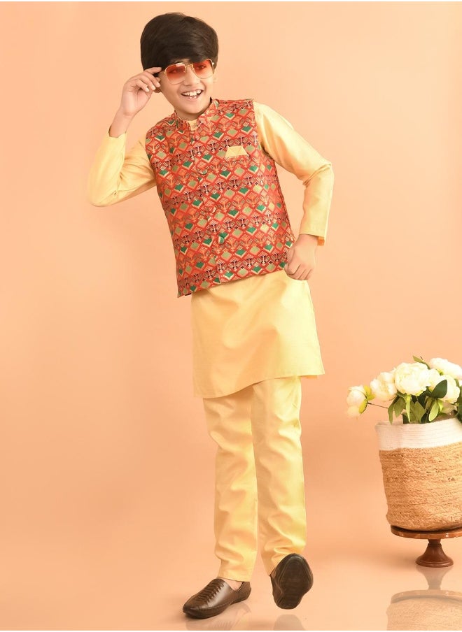 Kurta Pajama Set with Nehru Jacket