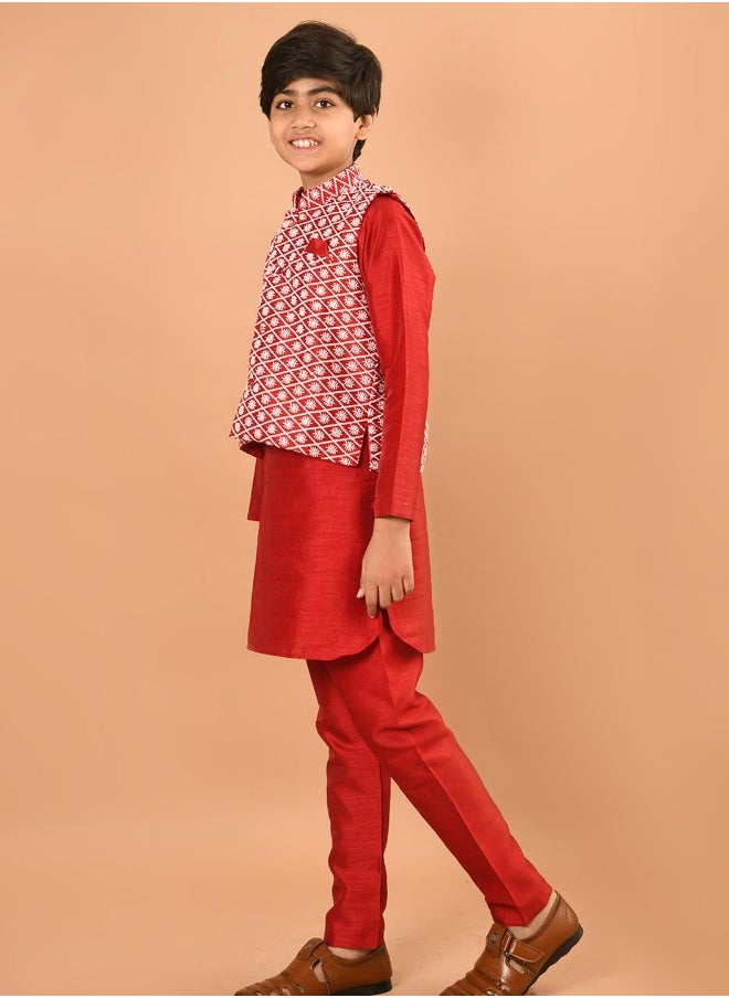 Kurta Pajama Set with Nehru Jacket