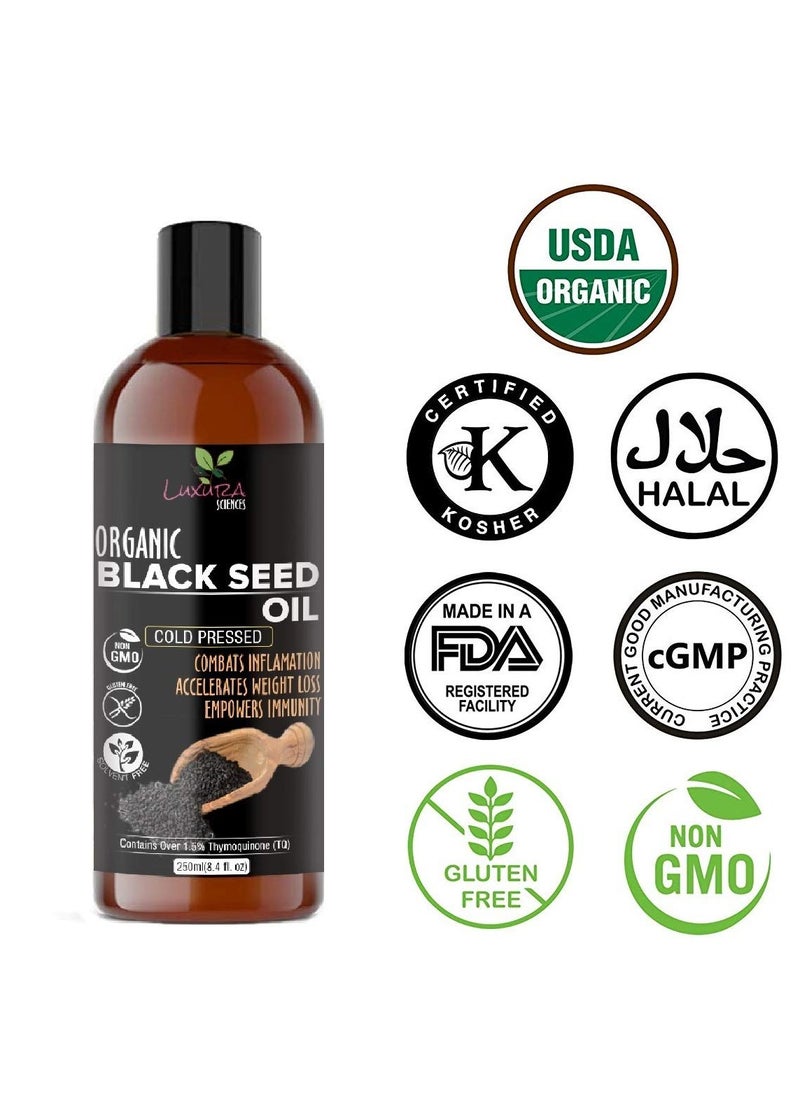 Luxura Sciences Black Seed Oil, Kalonji Oil For Hair, Cold Pressed : 250 ML.